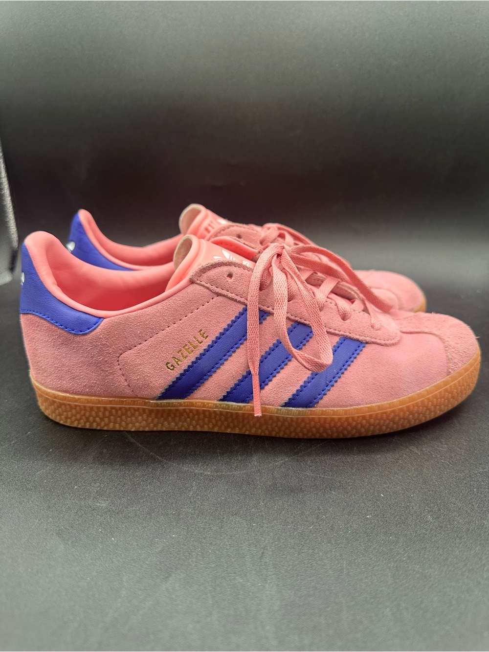 Adidas Gazelle J Semi Pink Spark Lucid Blue Kids Sz 5 Sports Sneaker Womens 6.5